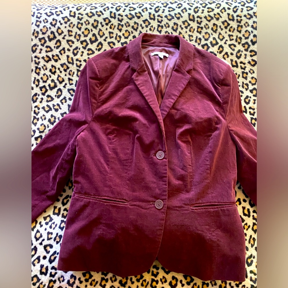 Isaac Mizrahi Burgundy  Suit Jacket